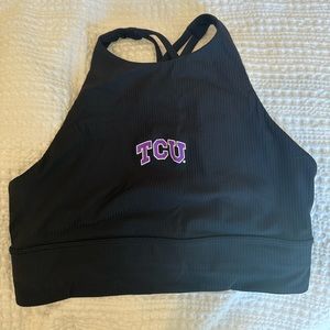 TCU Lululemon high neck sports bra